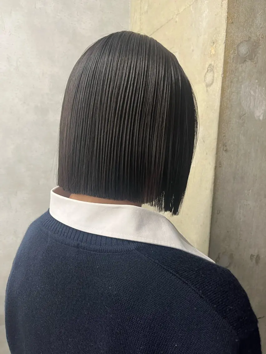 ミディアム パーマ ボブ 縮毛矯正 anon Loemのヘアスタイル