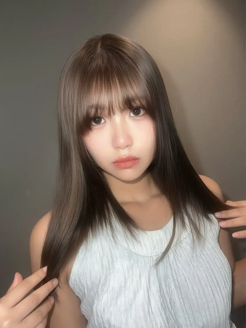 セミロング 髪質改善 ヘアカラー トリートメント 髪質改善/shuki 韓国/代表取締役のヘアスタイル