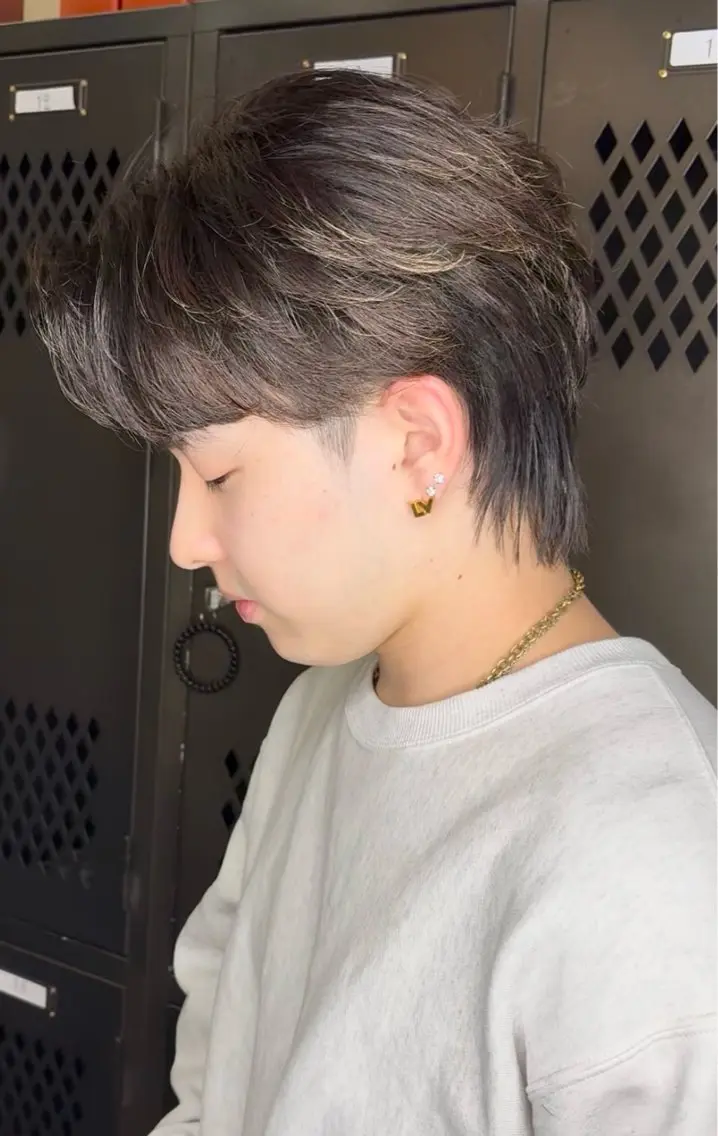 ショート パーマ メンズ メンズパーマ ニュアンスパーマ カット パーマ 🧶ブリーチカラー TERU🧶のヘアスタイル