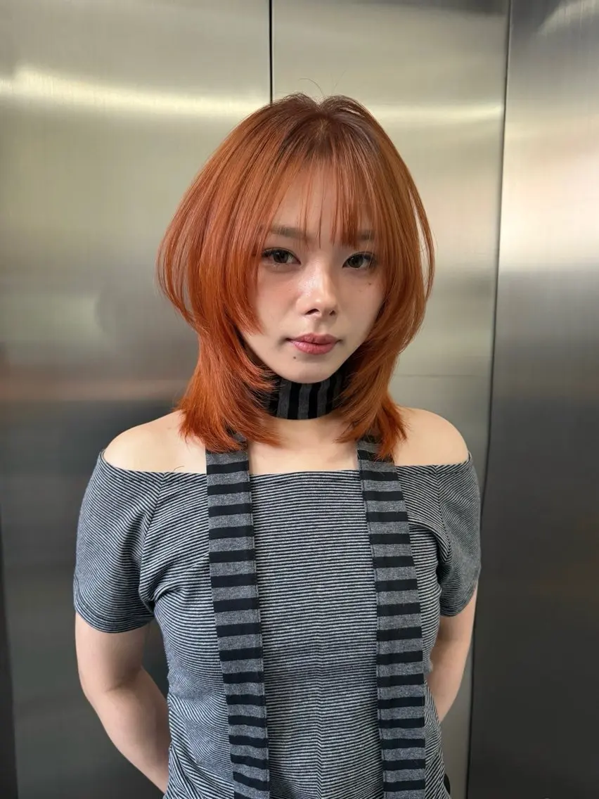 ミディアム カラー カット ヘアカラー トリートメント 松尾太樹 【pia】福岡美容室のヘアスタイル
