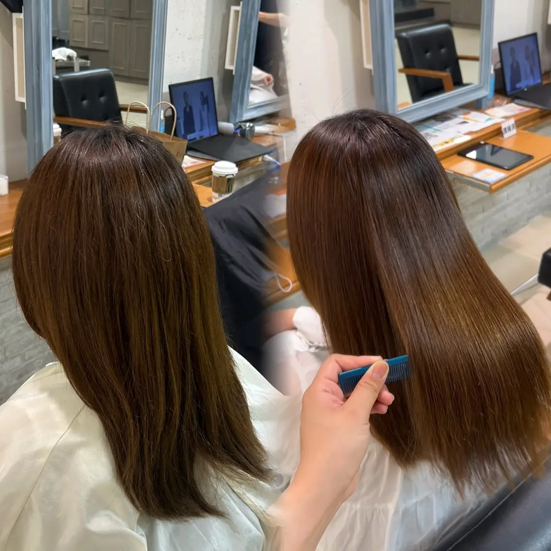 ミディアム 🩶【巻ける縮毛 矯正】🩶蘭のヘアスタイル