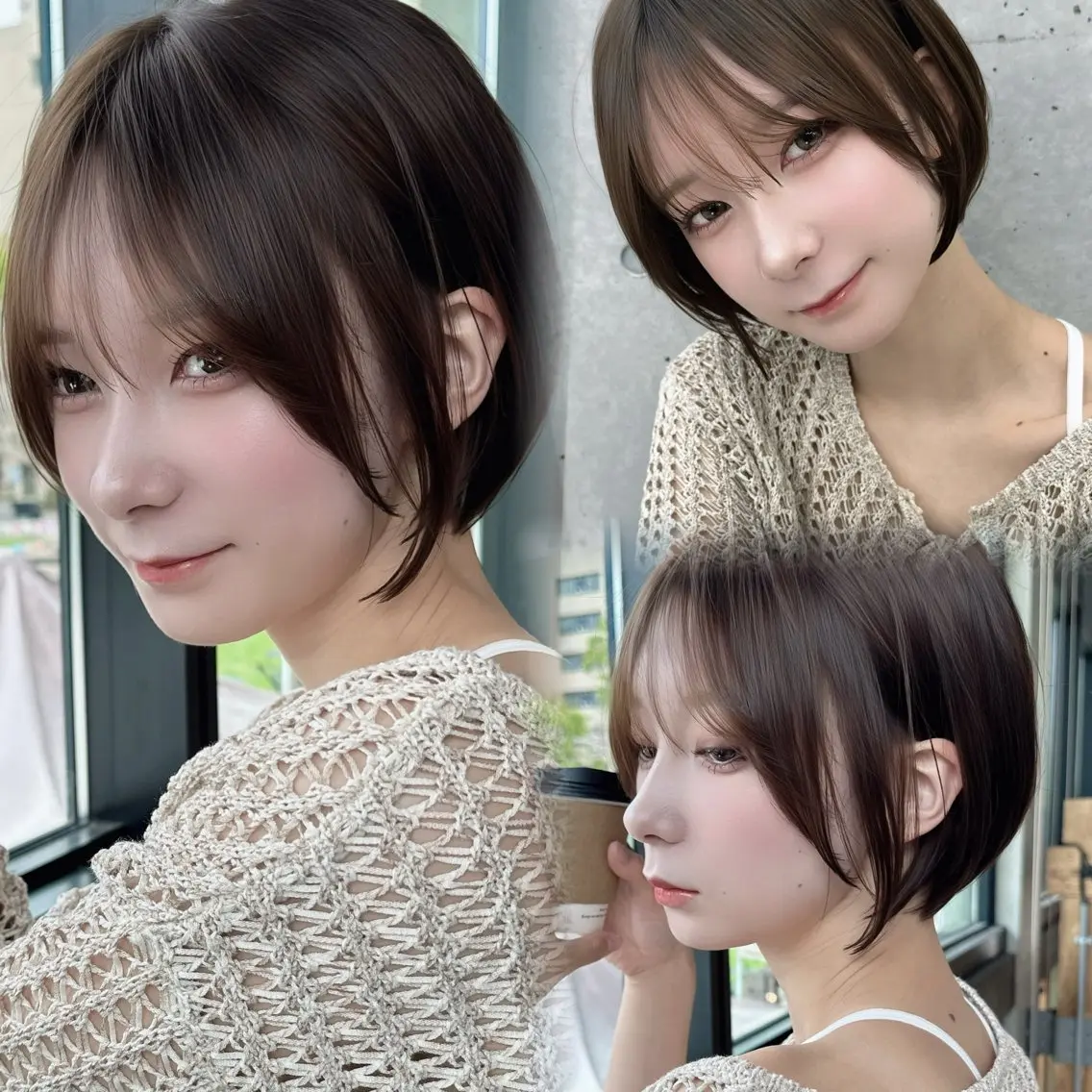 ショート カラー ショートボブ ブラウンカラー 透明感カラー ダークブラウン ボブ カット ヘアカラー トリートメント 石川将也/池袋 ショート/メンズのヘアスタイル