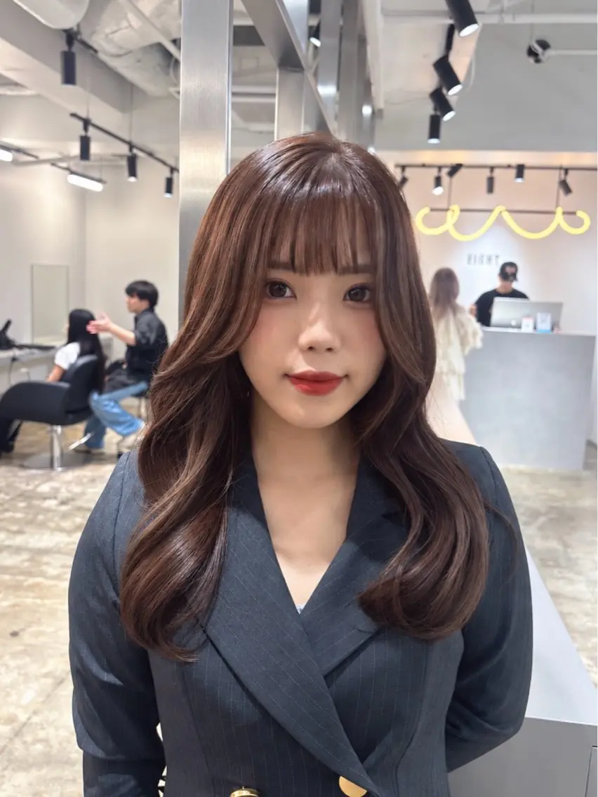 ロング カラー ブラウンカラー ショコラブラウン 透明感カラー 韓国風ヘア レイヤーカット カット ヘアカラー トリートメント 🎀透明感カラー/韓 国レイヤー／Airiのヘアスタイル