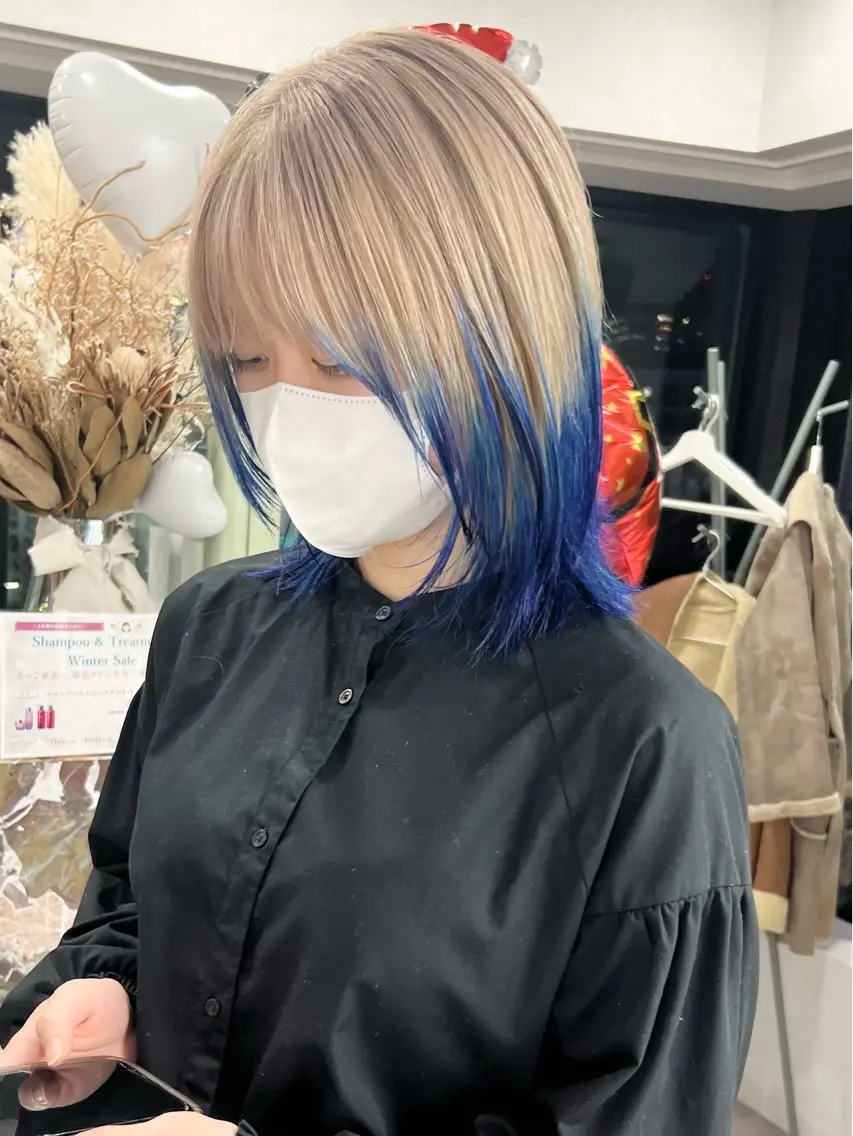 カラー ヘアカラー デザイン×ダブルカラ ーHarusa🎀のヘアスタイル
