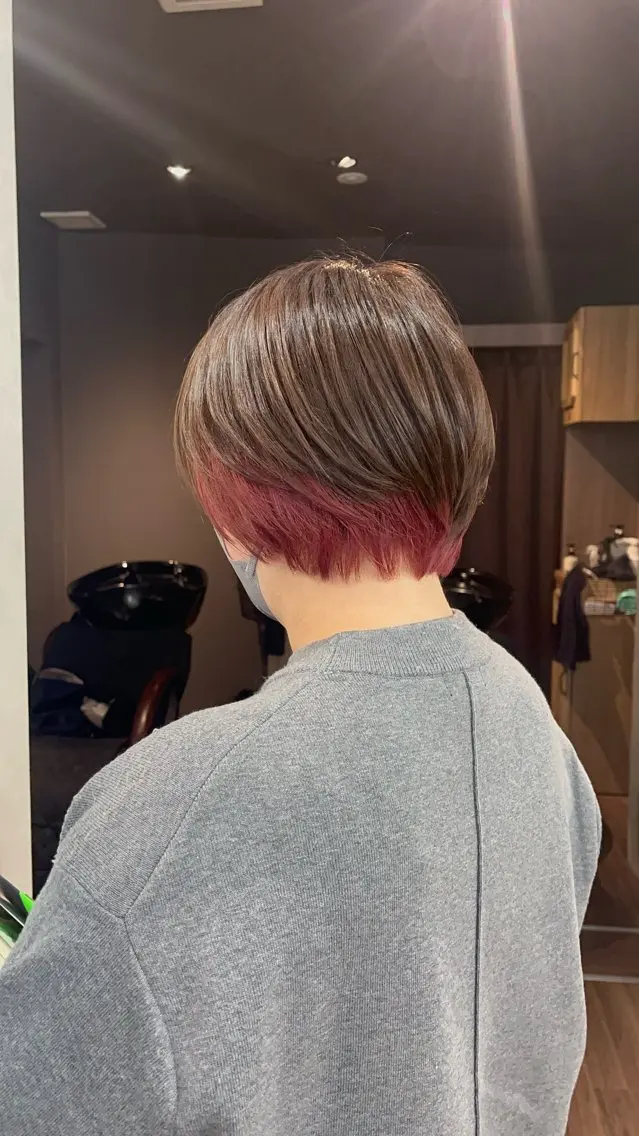 ショート カラー カット ヘアカラー 🪽髪質改善縮毛矯正 🤍MIU🤍のヘアスタイル