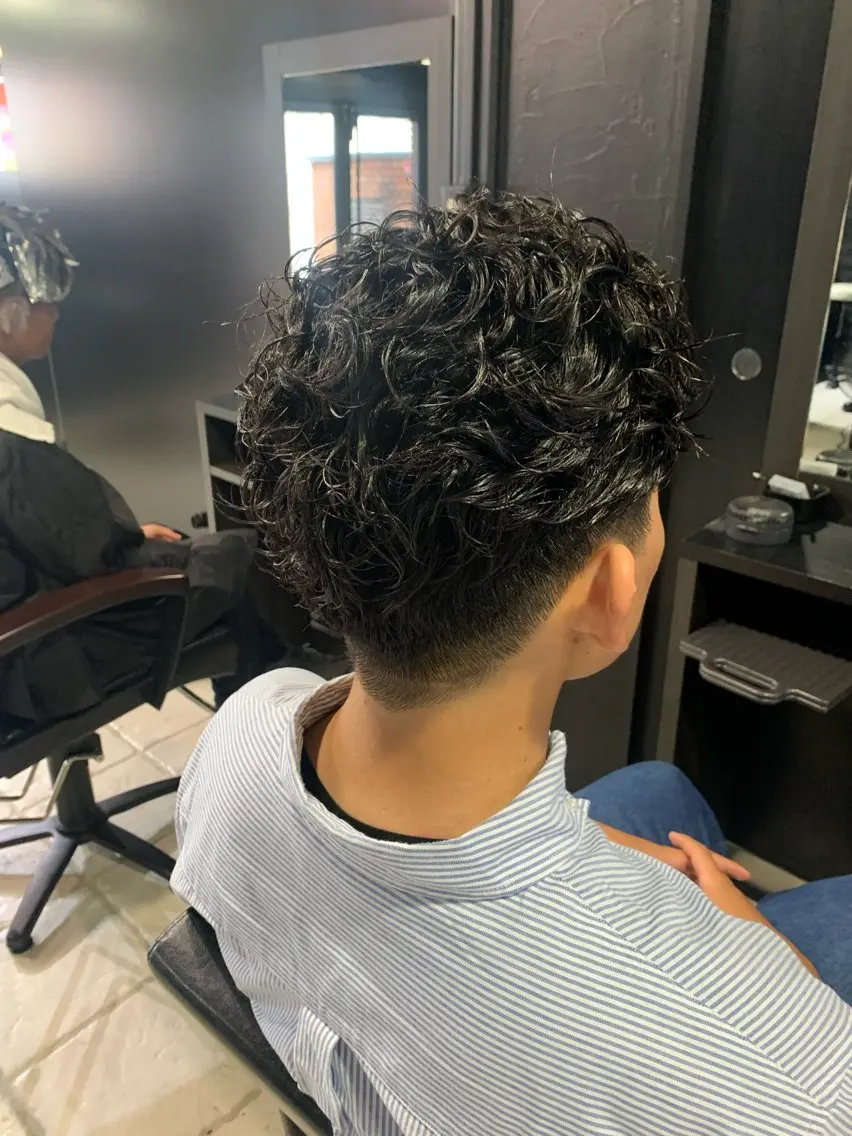 ショート メンズ カット パーマ ヘアセット メンズパーマ/難波/ 心斎橋　室園亮佑のヘアスタイル