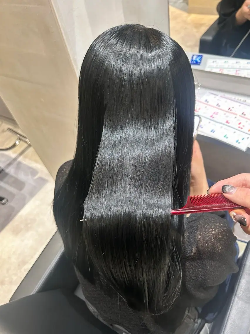 ロング カラー エクステ 艶髪×透明感カラー りなのヘアスタイル
