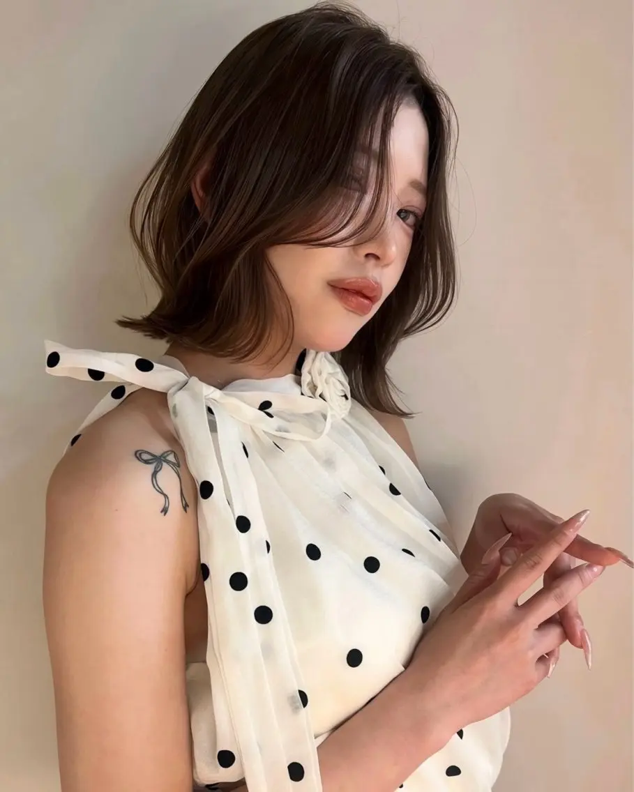 セミロング カラー ヘアアレンジ ヘアカラー トリートメント 🫧透明感カラー/ Wカラー🫧namiのヘアスタイル