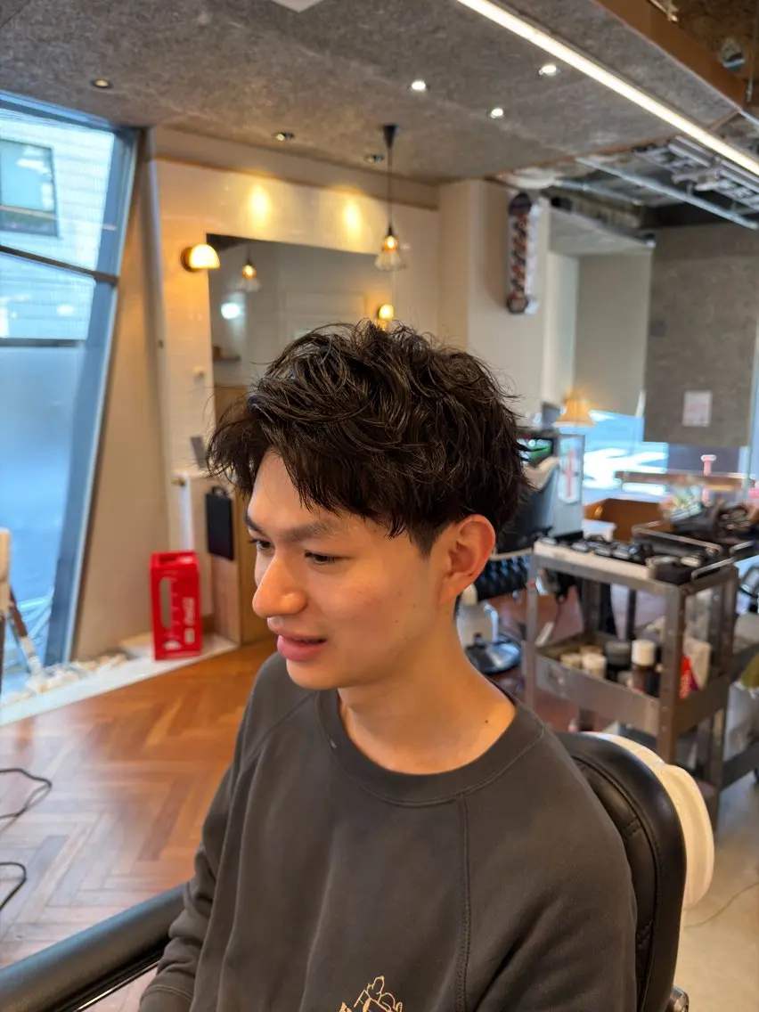 セミロング カット パーマ パーマ特化 三浦楓雅のヘアスタイル