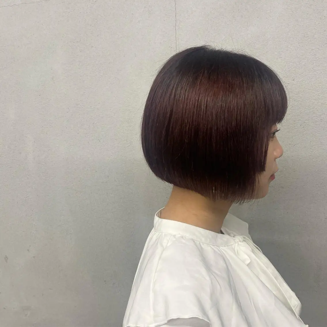 ショート カラー カシス ピンクカラー ボブ 姫カット カット ヘアカラー #tag 佐藤璃美のヘアスタイル