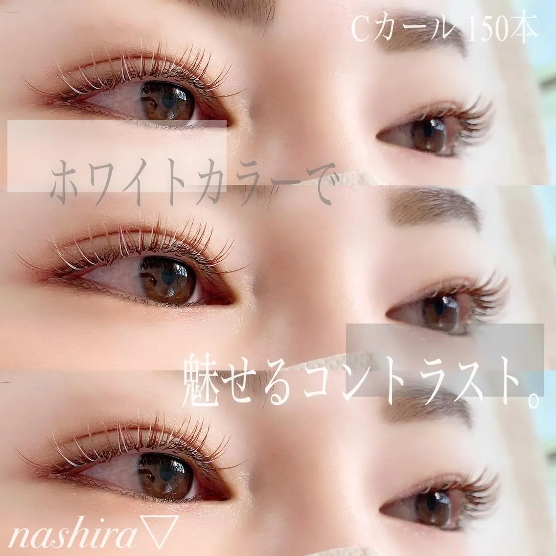 マツエク・マツパ Cカール カラーマツエク 目尻長め nashira恵比寿 まつ毛＆眉毛サロンのマツエク・マツパデザイン