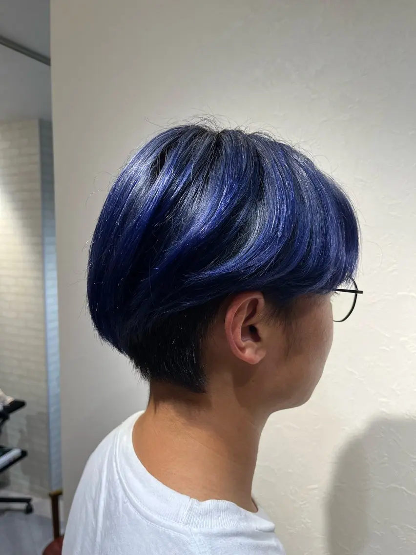 カラー ブルーカラー 小川 翔友空のヘアスタイル