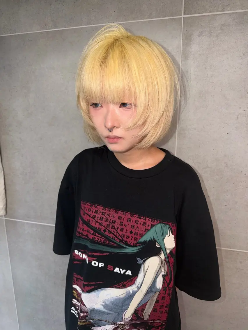 ショート カット ヘアカラー トリートメント ヘアセット Mikoto /透明感/ブリーチのヘアスタイル