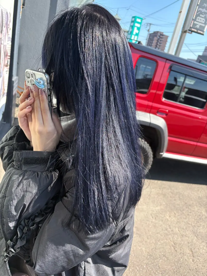 ロング カラー パープルカラー ヘアカラー COLOR LABO かすみのヘアスタイル