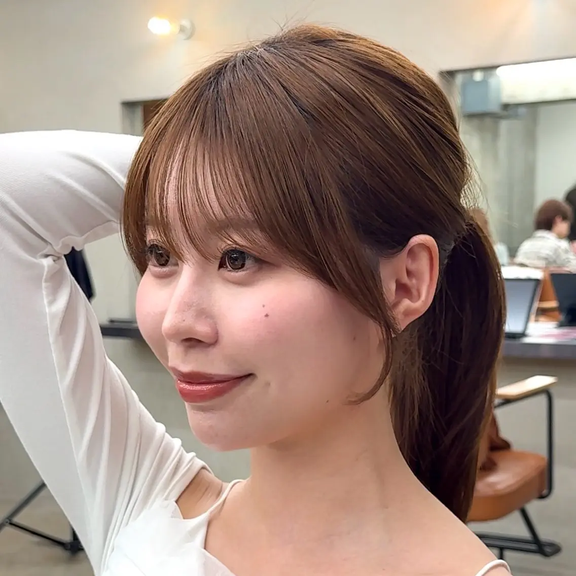 ミディアム カラー 顔周り✂️透明感 レイヤー/みっきーのヘアスタイル