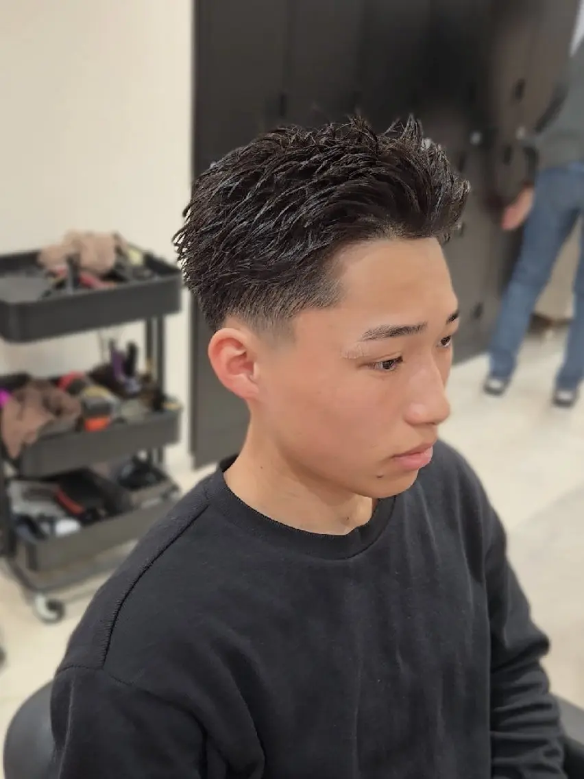 メンズ ショート フェードカット 刈り上げ ショートヘア カット ヘアセット LEN名古屋/パーマ 海外ヘア/メンズ特化のヘアスタイル