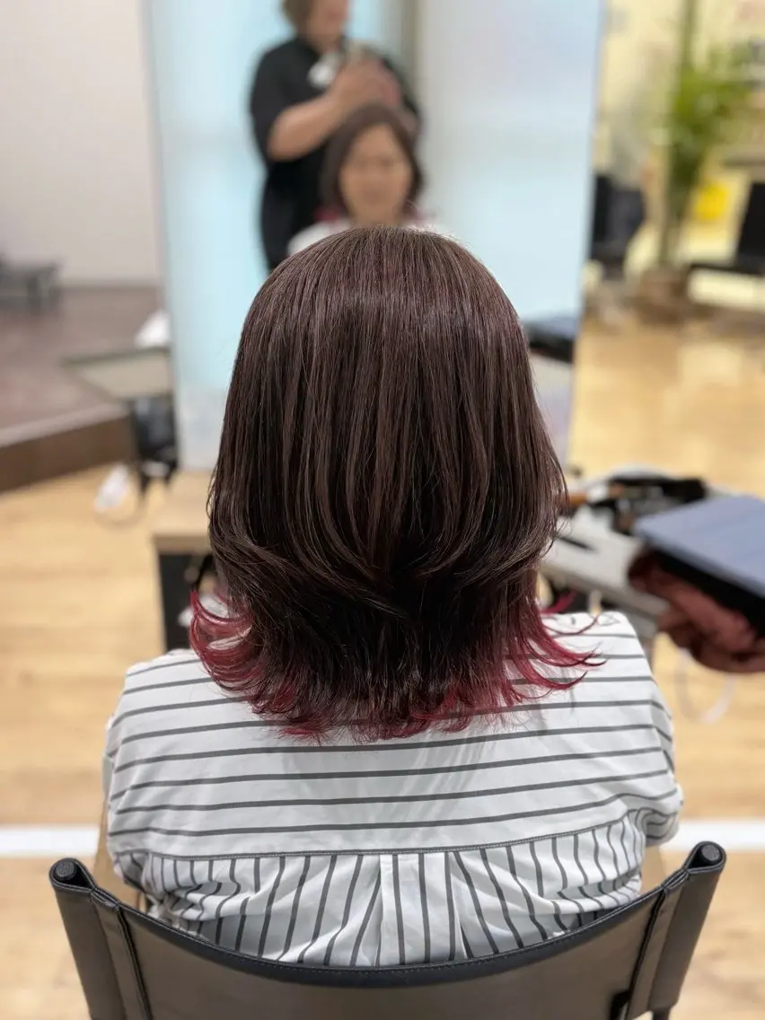ミディアム カラー カット ヘアカラー 滝口 瑞季のヘアスタイル