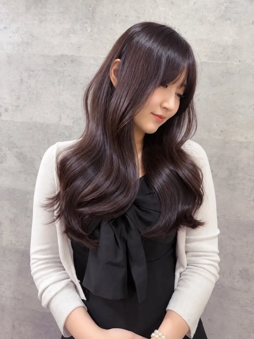 ロング カラー ラベンダーカラー カット ヘアカラー トリートメント Grow by NYNY 打越裕樹のヘアスタイル