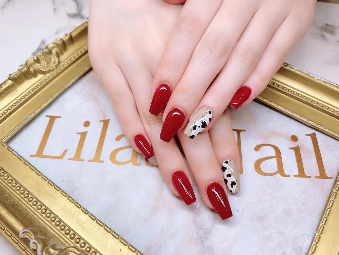 ネイル アニマル柄 ブラウン ジェルネイル ハードジェル ロングネイル Lilas Nailのネイルデザイン