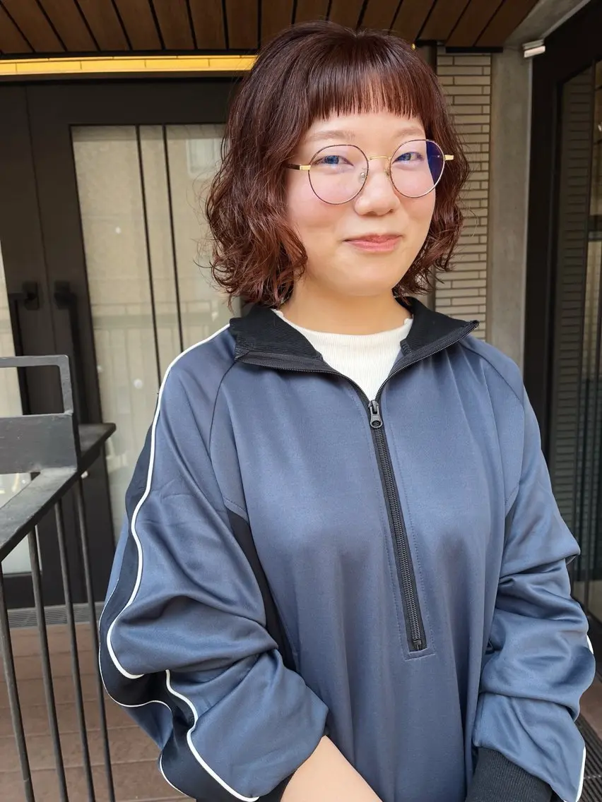 ショート パーマ 暖色/パーマ 🌼クニトウメイのヘアスタイル
