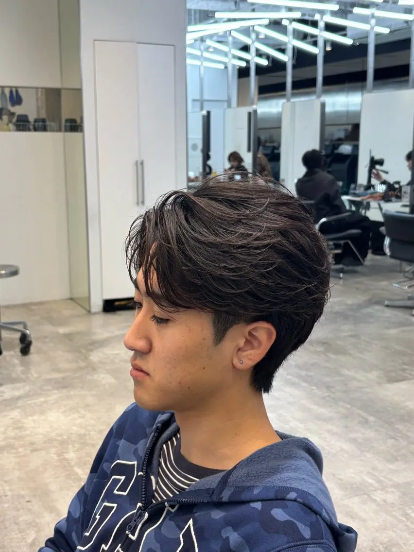 ショート パーマ メンズ フェザーパーマ メンズパーマ カット 縮毛矯正 【fifth】上條 巧真のヘアスタイル