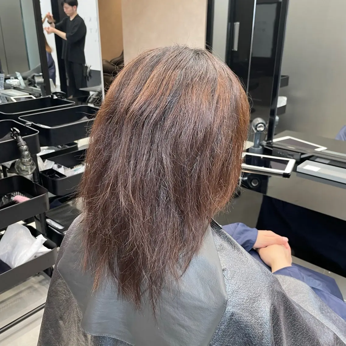ミディアム 縮毛矯正 新宿/顔周りカット/ レイヤー/がっきーのヘアスタイル