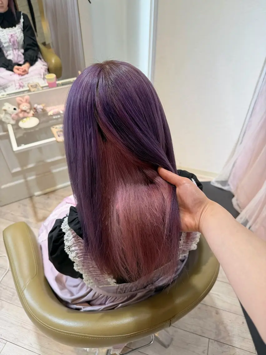 セミロング カラー ラベンダーカラー ピンクカラー ハイトーン/アレンジ かなで⊹ ࣪ ˖⟡のヘアスタイル