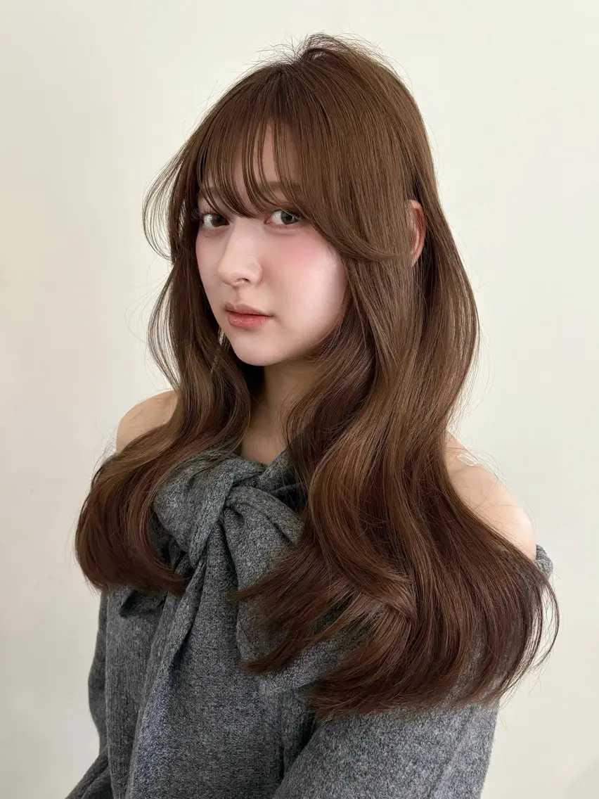 ロング カラー ヘアカラー 透明感カラー アオイのヘアスタイル