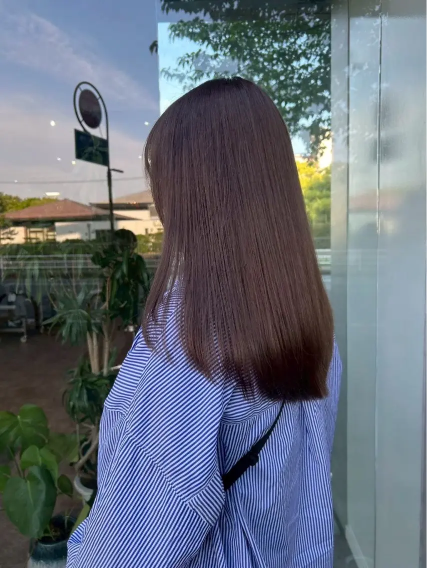 ロング ヘアカラー トリートメント qpulaあいみ 透明感カラーのヘアスタイル