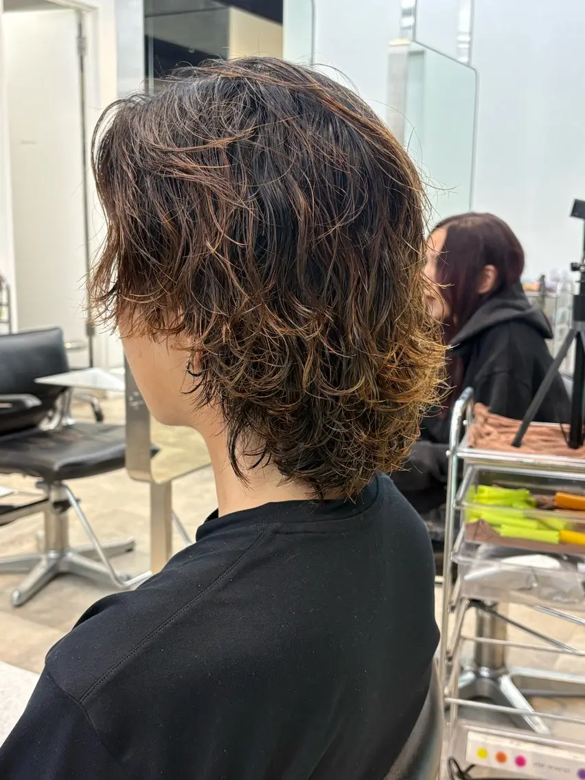 ミディアム パーマ メンズ カット パーマ 🌀パーマ特化🌀 たいき✨のヘアスタイル