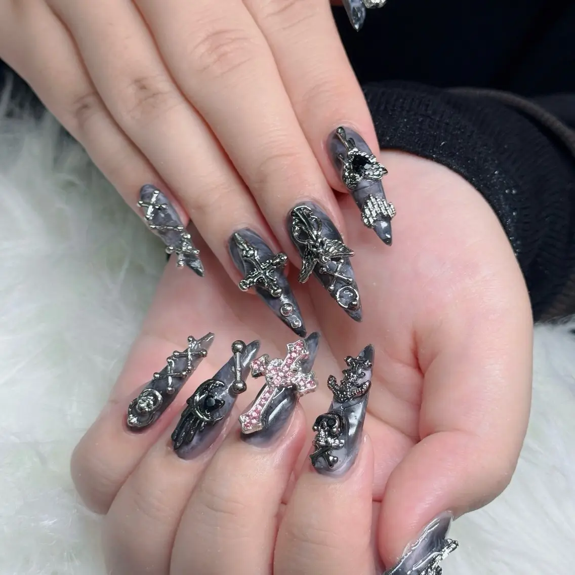 ネイル フットネイル フレンチネイル グラデーション 韓国ネイル ロングネイル ハンドネイル Hani Nail Salonのネイルデザイン