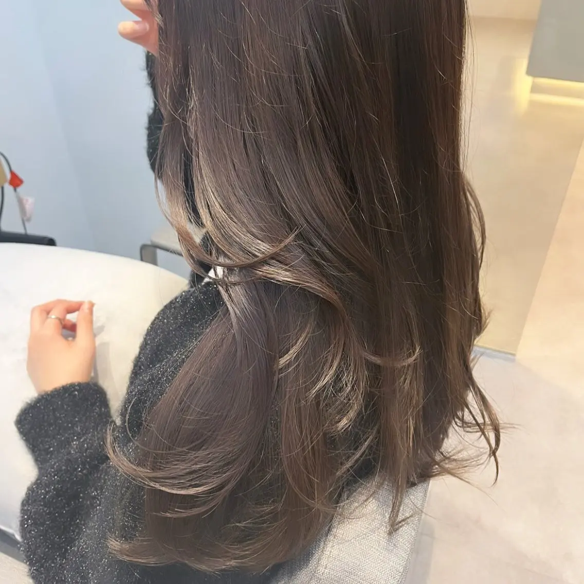 セミロング カラー ヘアアレンジ ベージュカラー オリーブベージュ カット ヘアカラー トリートメント Aloa透明感ヘア ♡kanami♡のヘアスタイル
