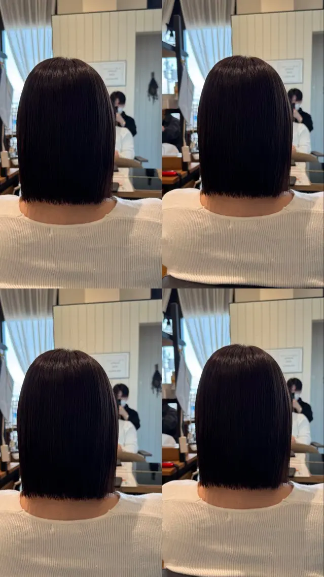 ミディアム 縮毛矯正 トリートメント 髪質改善ストレート ⭐️髪質改善カラーのヘアスタイル