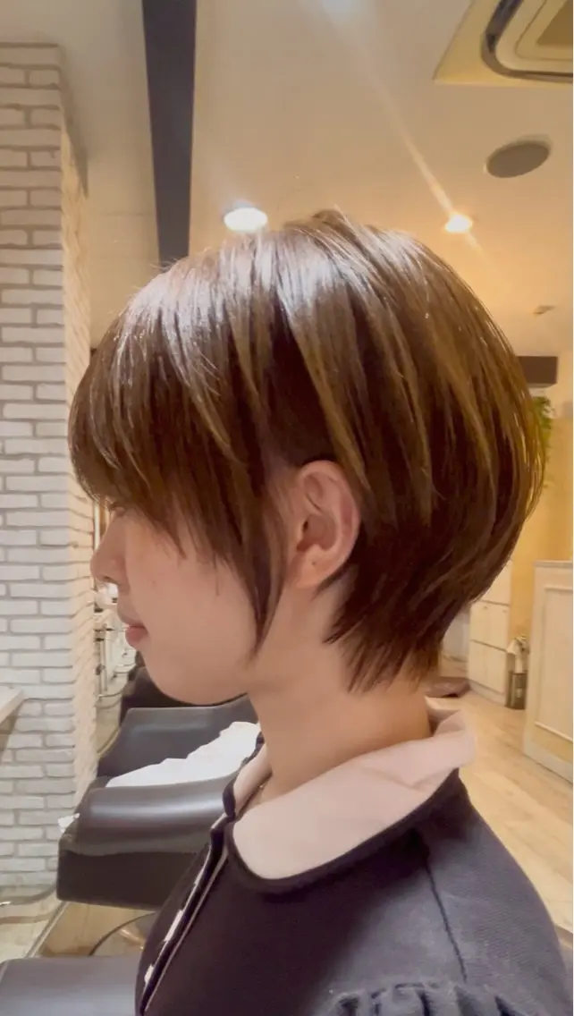 ショート カラー ショートボブ ハンサムショート 丸みショート ブラウンカラー ボブ カット ヘアカラー トリートメント 🎖大人ショート🎖 河越守のヘアスタイル