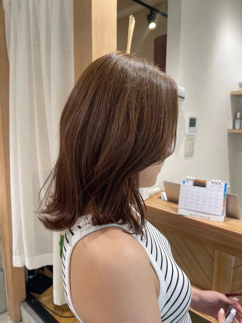 ミディアム カラー カット ヘアカラー ミレイ/layer/ ブリーチなしWカラーのヘアスタイル