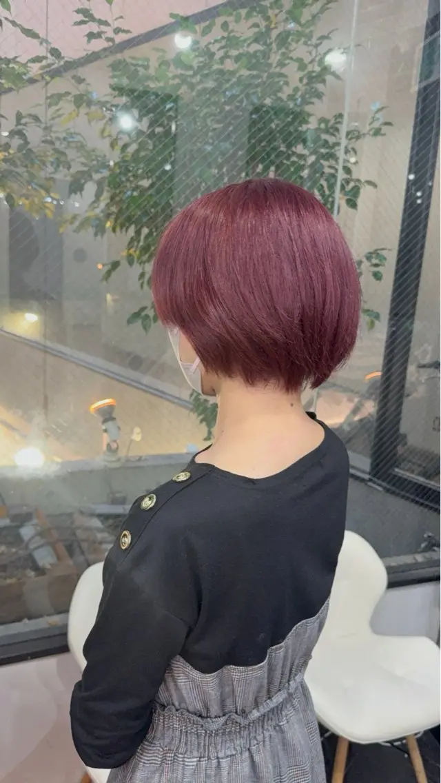 ショート カラー ピンクカラー ヘアカラー 【ili 梅田】 🐰清水 梨央🤍のヘアスタイル