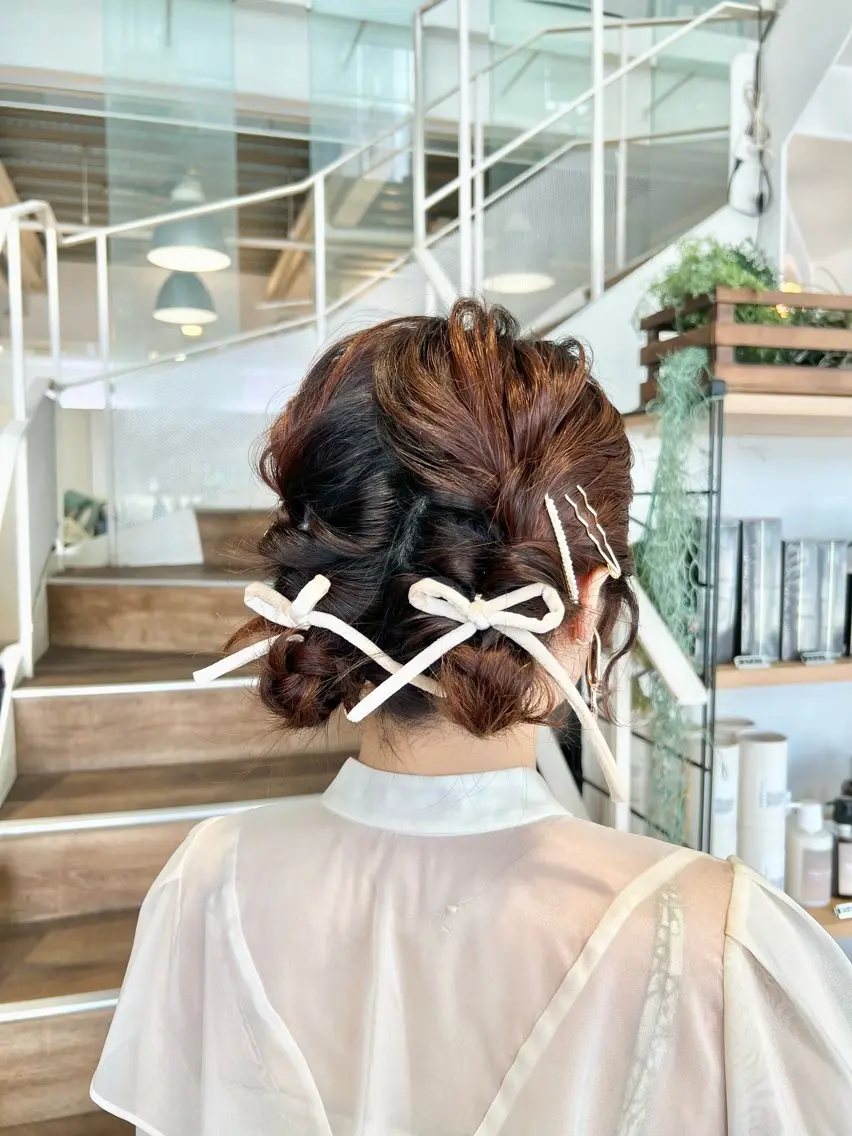 【🤍お呼ばれヘアセット🤍】結婚式、成人式、卒業式ヘアセットもお任せ下さい！の写真