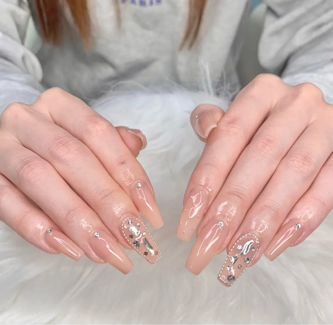 ネイル ジェルネイル 持ち込み ワンカラーネイル スカルプネイル xinh nailsのネイルデザイン