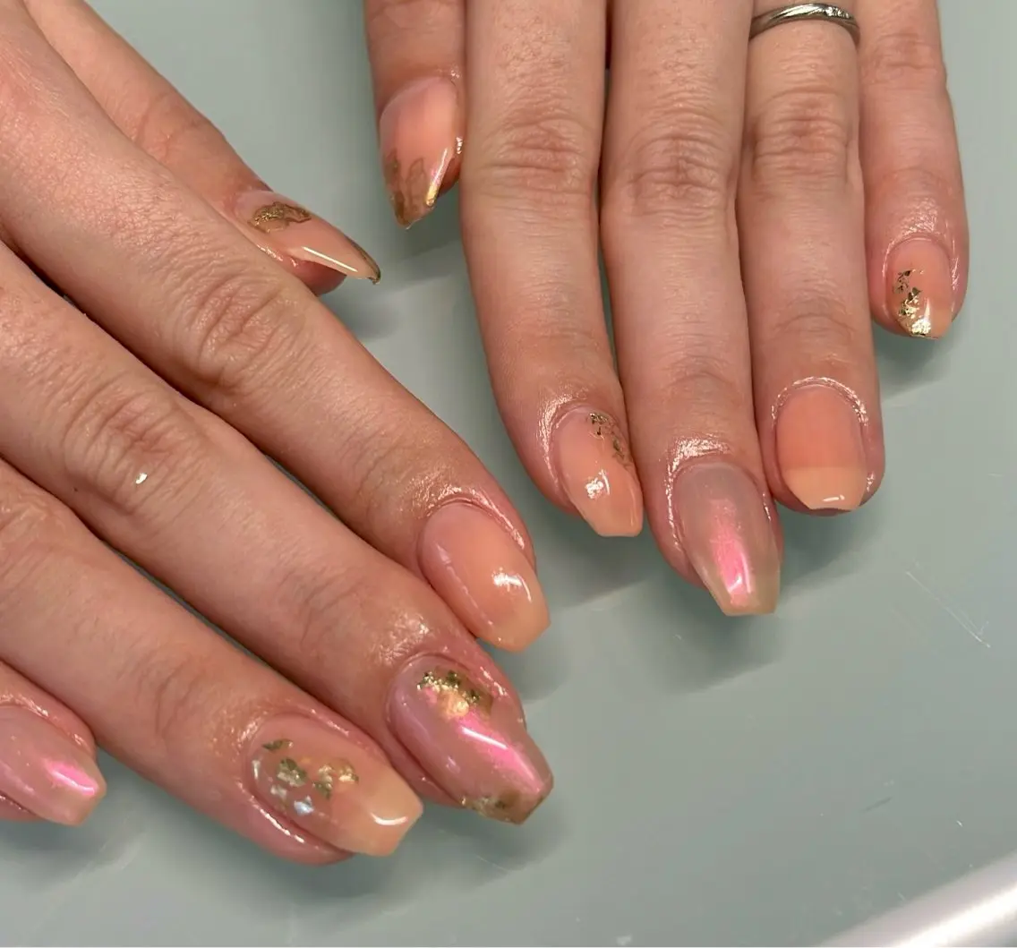 ネイル ニュアンスネイル ピンク NailByua 武蔵新城徒歩4分のネイルデザイン