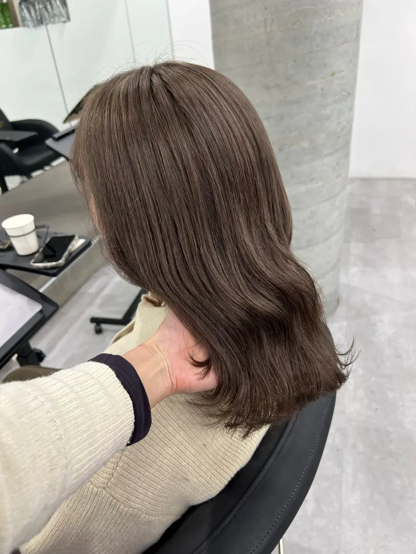 セミロング カット ヘアカラー トリートメント azusa/心斎橋/ ハイトーンカラーのヘアスタイル