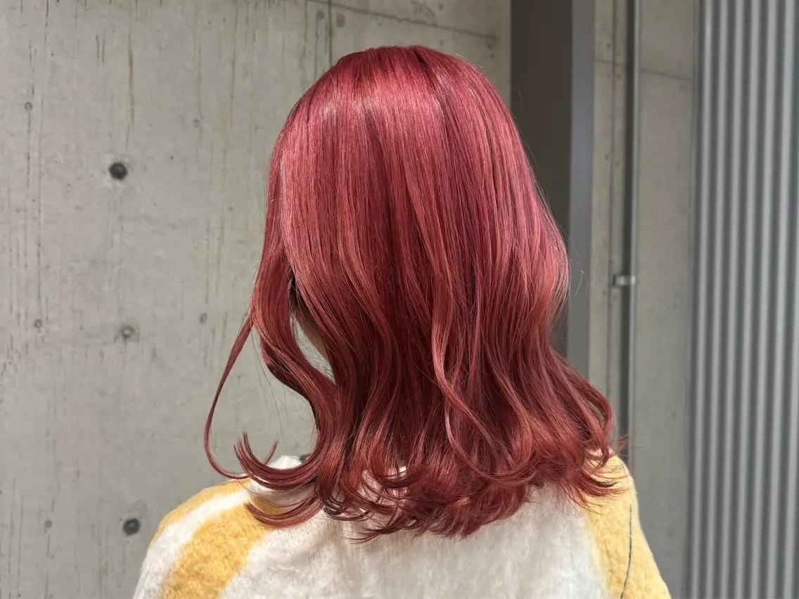 セミロング カラー ピンクカラー カット ヘアカラー トリートメント ヘッドスパ 柔め透明感血色カラー 暖色/レイヤー/ゆいのヘアスタイル