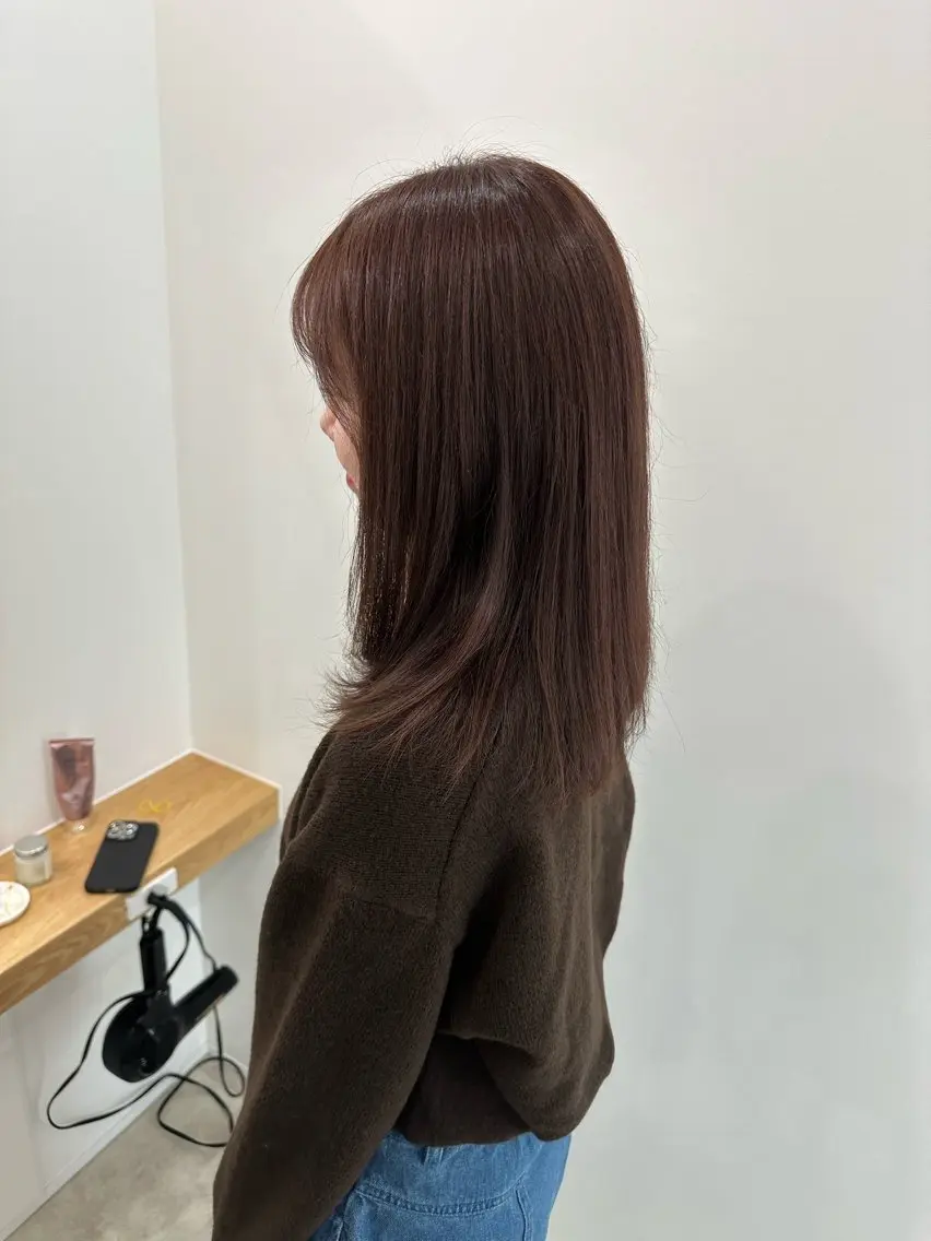 ミディアム カラー ヘアカラー トリートメント レイヤー/ナチュラル 💐nao.のヘアスタイル