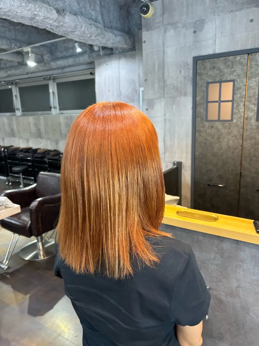 ミディアム カラー ヘアカラー ✨韓国艶髪✨ケア ブリーチ🫧アキラのヘアスタイル