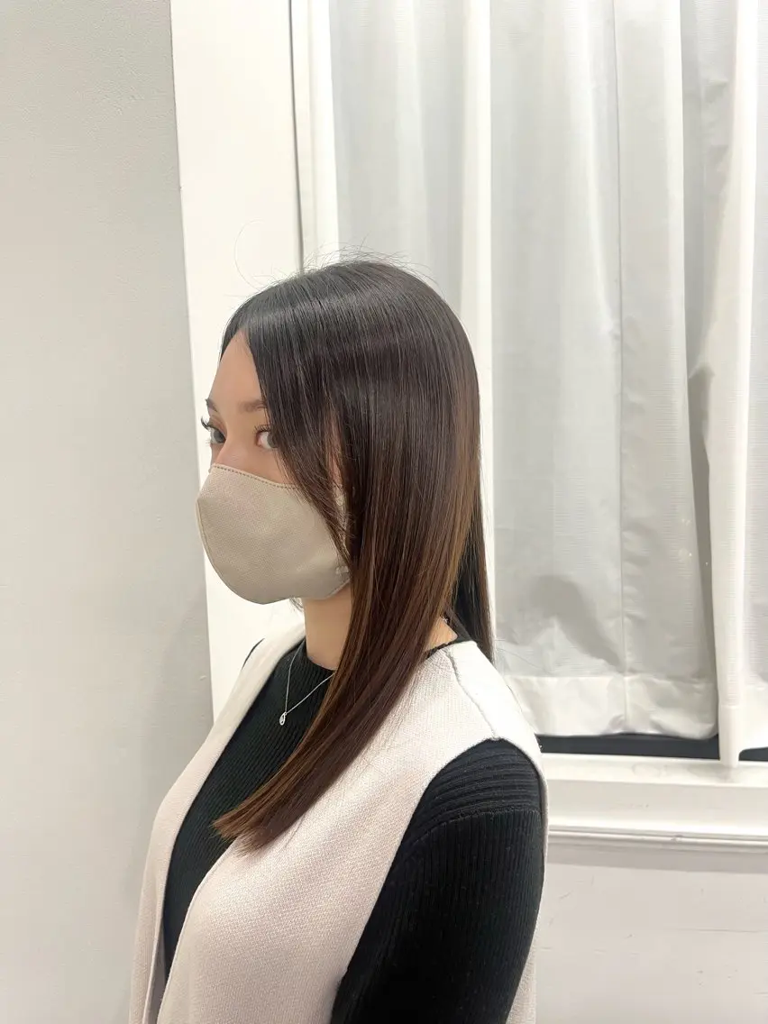 セミロング メンズパーマ/ ハイトーン/タニザキのヘアスタイル