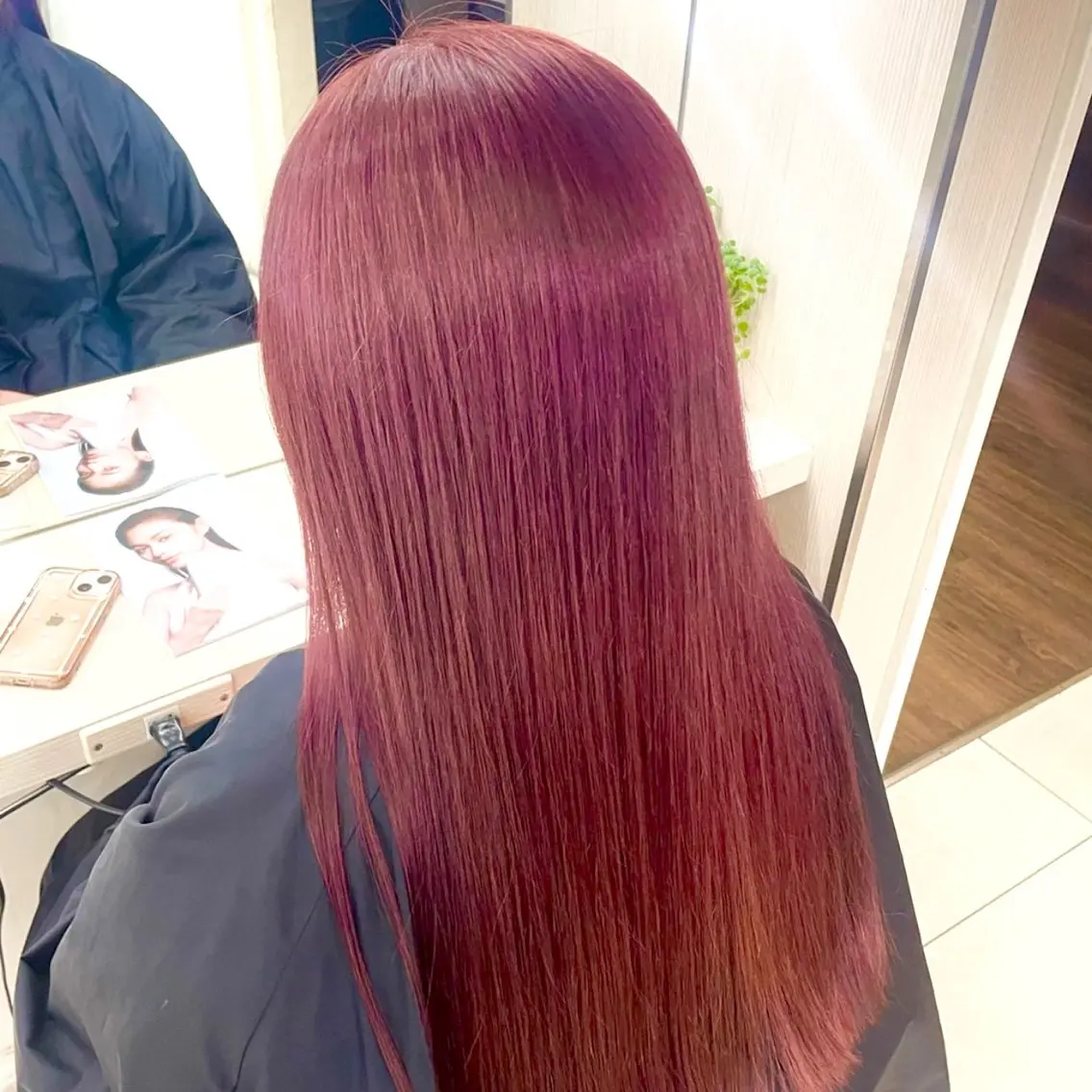 ロング カラー カット ヘアカラー 横浜｜韓国レイヤー｜ 暖色カラー｜まなとのヘアスタイル