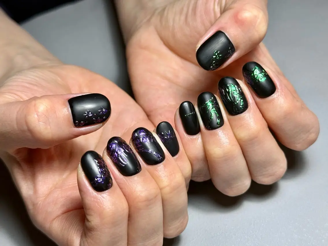 ネイル アートネイル オーロラネイル ジェルネイル グラデーション マグネットネイル ハンドネイル Nail by selenのネイルデザイン