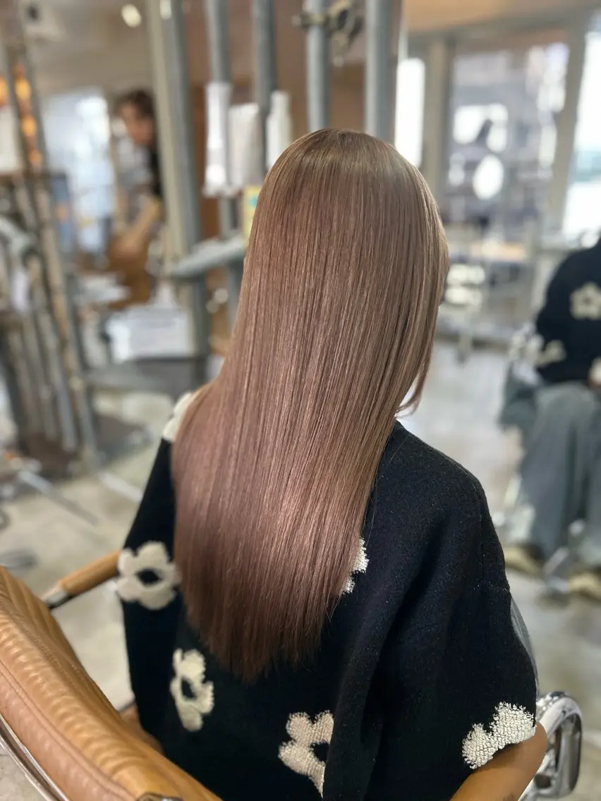 ロング 髪質改善 ヘアカラー 🤎指名No.1原宿 表参道coii日向花のヘアスタイル