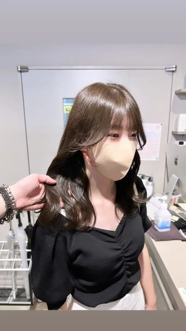 セミロング カラー パーマ ヘアアレンジ メンズ 上品＆韓国風 🥀海心🥀のヘアスタイル