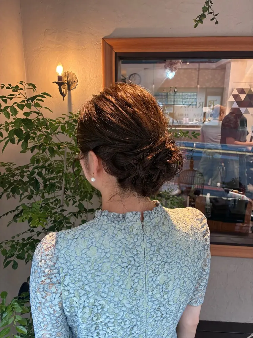 セミロング ヘアアレンジ 結婚式・ブライダル ヘアセット 若林 美帆のヘアスタイル