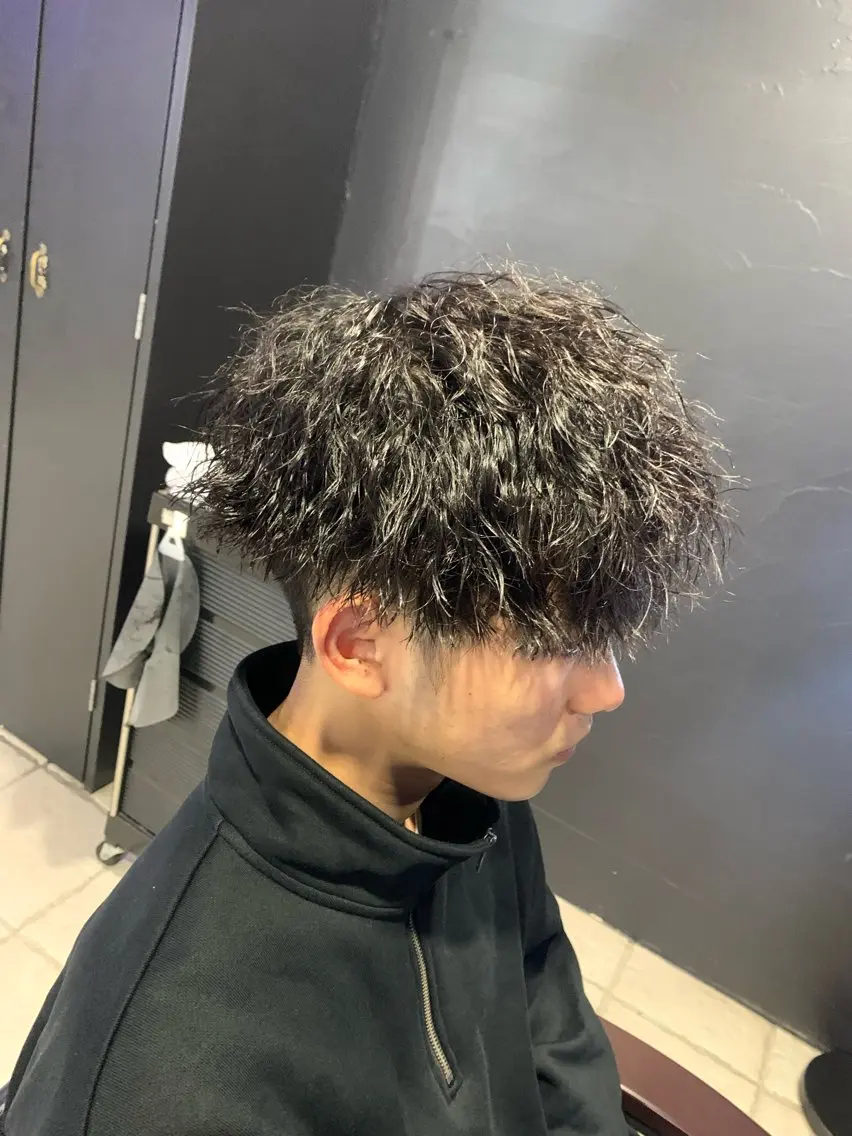 ショート メンズ カット パーマ ヘアセット メンズパーマ/難波/ 心斎橋　室園亮佑のヘアスタイル